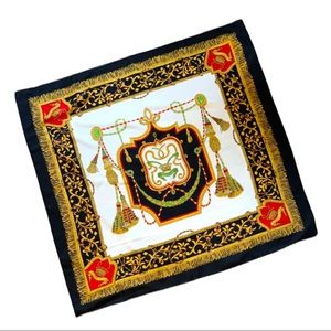 Vintage Carven Paris Designer French Polyester Square Headscarf Made in Italy